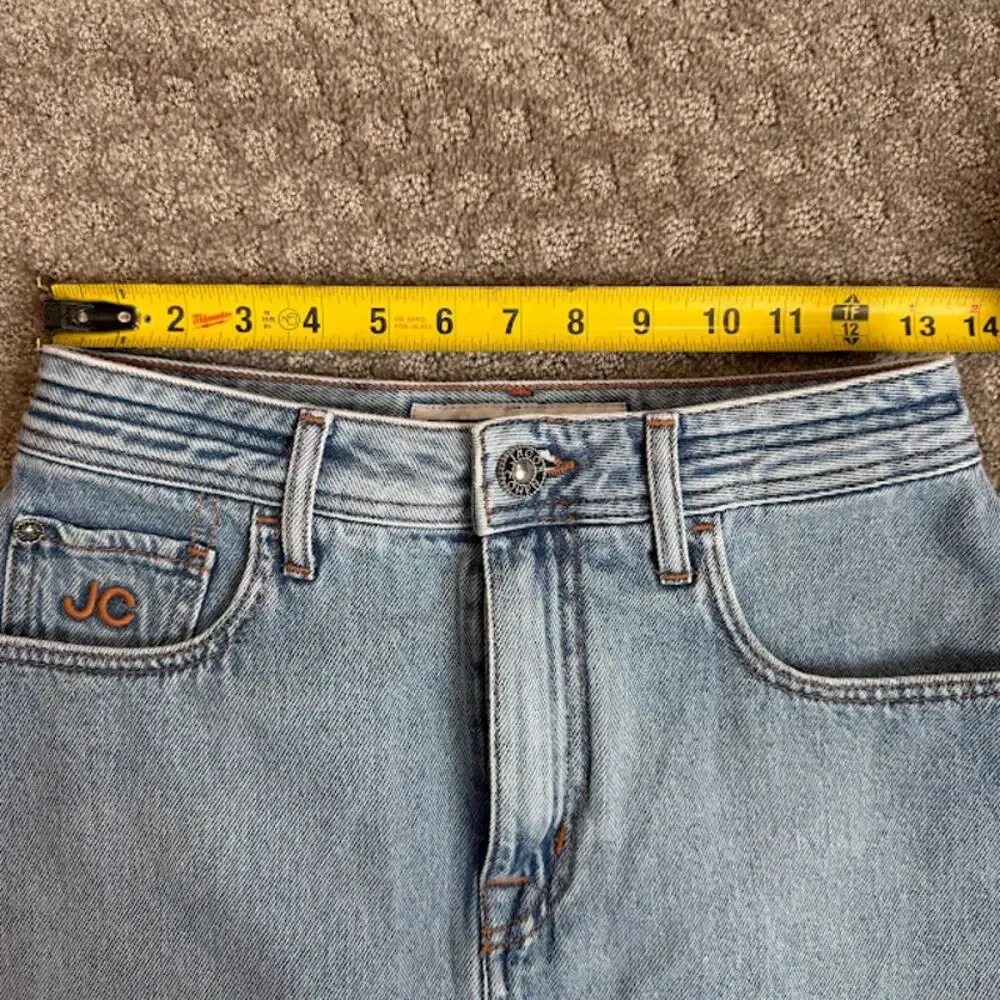 Jacob Cohen Luxury Denim Mini Skirt Made in Italy Light Wash Size 38 $385 MSRP - Picture 7 of 11